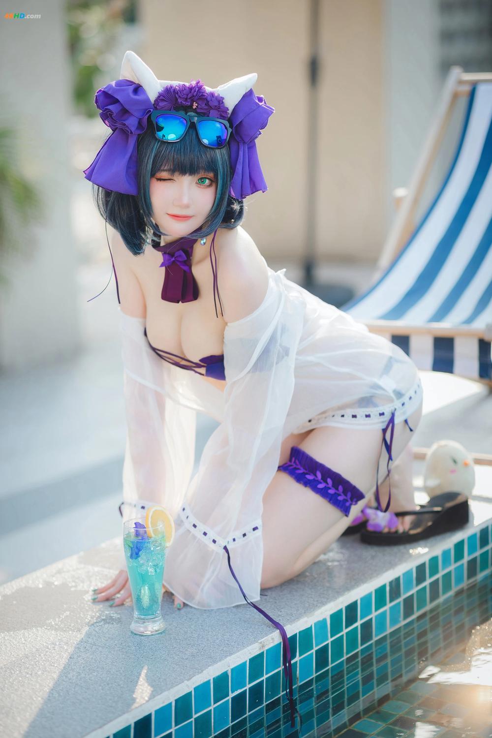 《Guaxichan 瓜希酱 – Cheshire Swimsuit (Azur Lane)[58MB-32photos]》图集预览