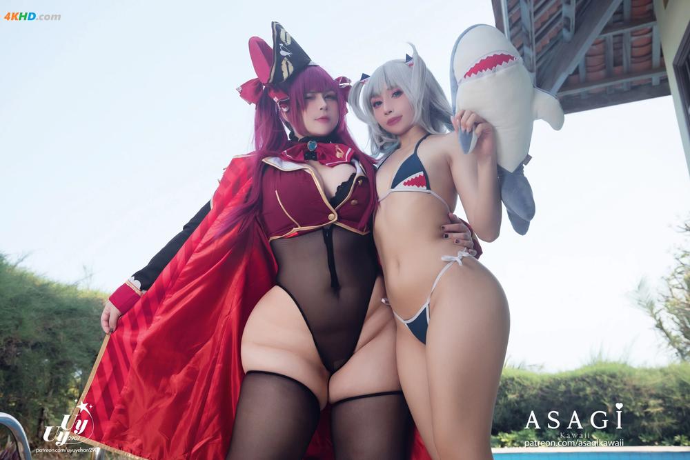 《Uy Uy & Asagi Kawaii – Houshou Marine & Gawr Gura[125MB-20photos]》图集预览