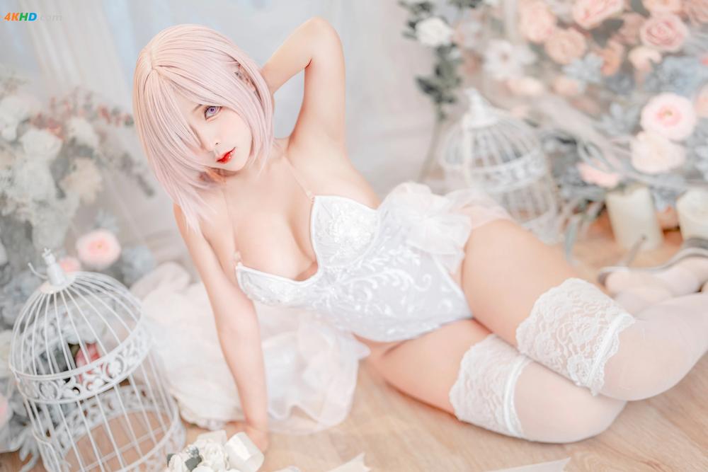 《Sayo Momo – Mashu white lingerie body oil[427MB-57photos]》图集预览