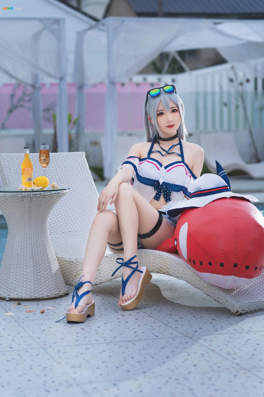 《弥音音ww – 明日方舟 斯卡蒂泳装[233MB-24photos]》图集预览