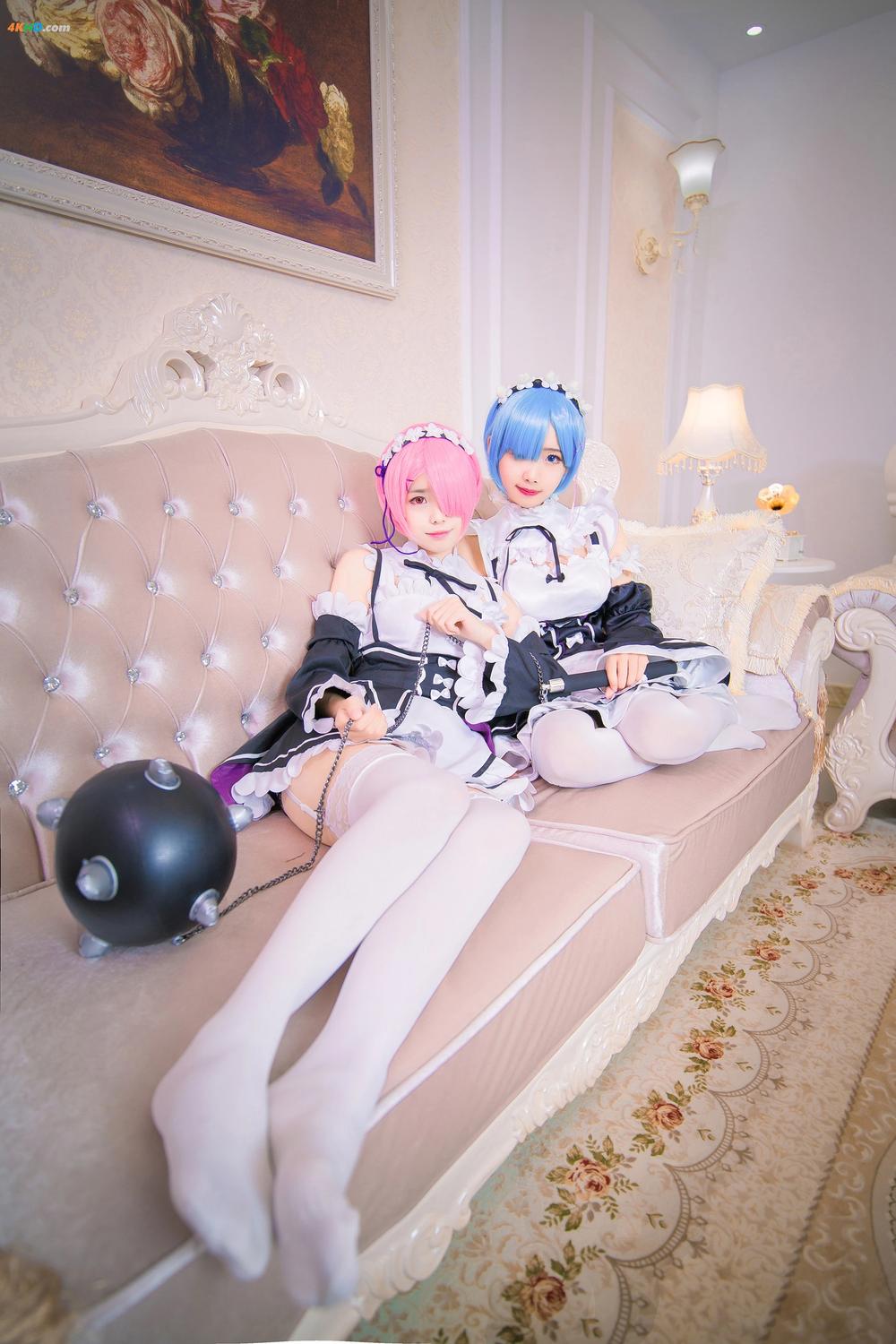 《[cosplay] 小野妹子w – Ram Rem (拉姆, 雷姆)[64MB-24photos]》图集预览