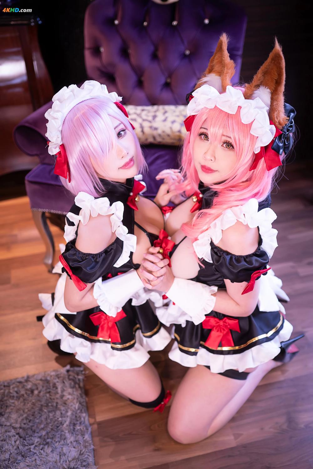 《Hana Bunny & HaneAme – Tamamo Maid & Mashu Kyrielight Maid(83MB)(10photos)》图集预览