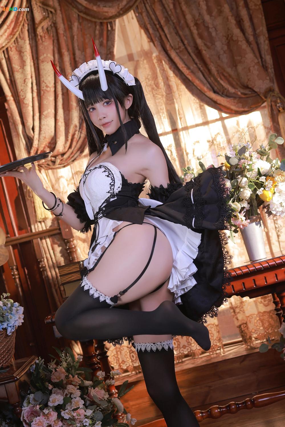 《cosplay  水淼Aqua – 能代女仆(95MB)(60photos)》图集预览