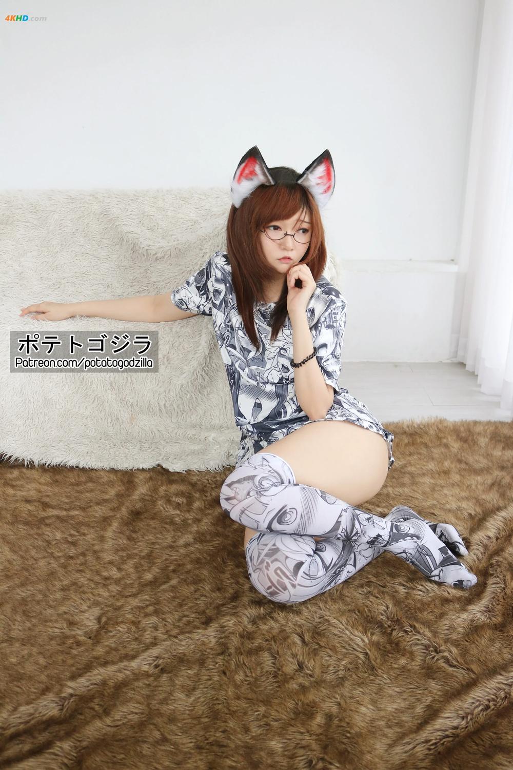 《Potato Godzilla – Ahegao Neko(82MB)(39photos)》图集预览