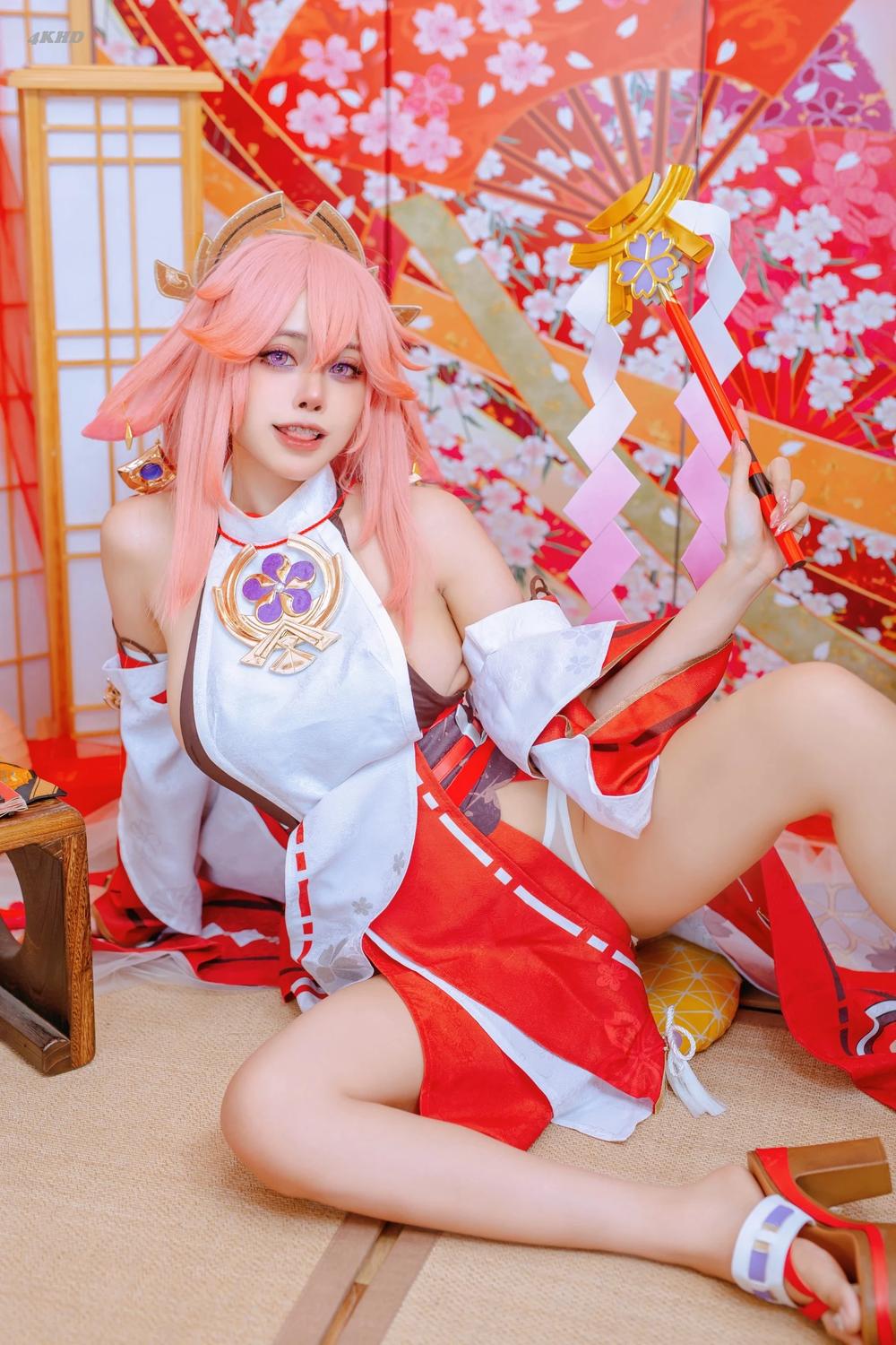 《Coser @ Byoru –Yae Miko x Raiden Shogun(322MB)(95photos)》图集预览